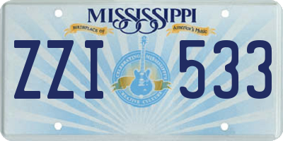 MS license plate ZZI533