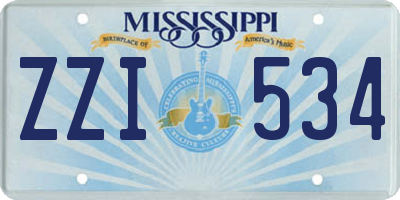 MS license plate ZZI534