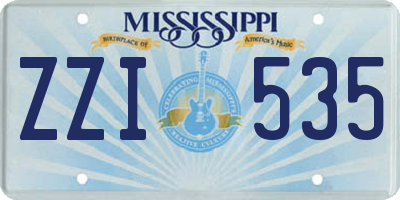 MS license plate ZZI535