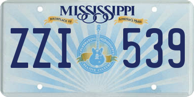MS license plate ZZI539
