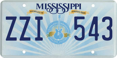MS license plate ZZI543