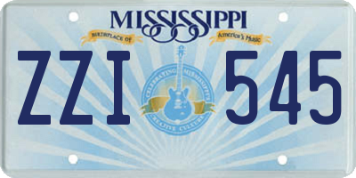 MS license plate ZZI545