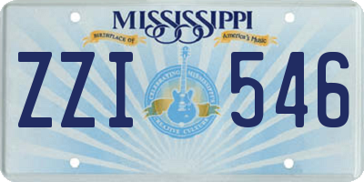 MS license plate ZZI546