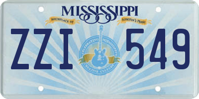 MS license plate ZZI549