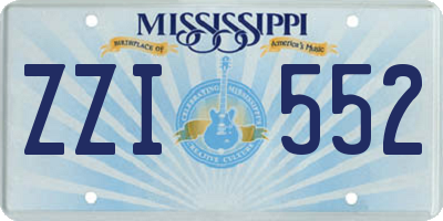 MS license plate ZZI552