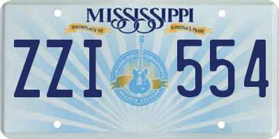 MS license plate ZZI554