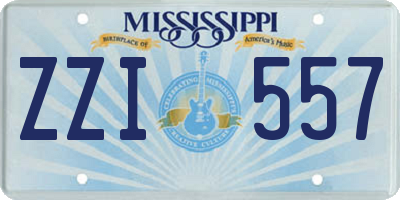 MS license plate ZZI557
