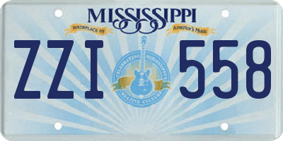MS license plate ZZI558