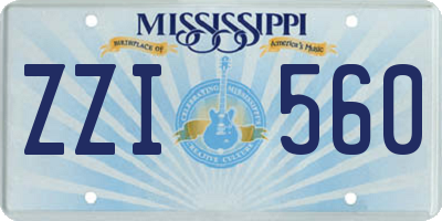MS license plate ZZI560