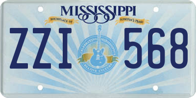 MS license plate ZZI568