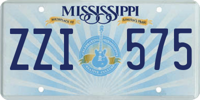 MS license plate ZZI575