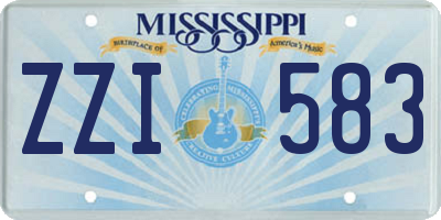 MS license plate ZZI583