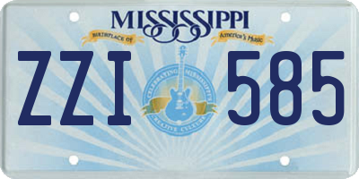 MS license plate ZZI585