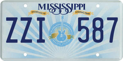 MS license plate ZZI587