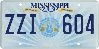 MS license plate ZZI604