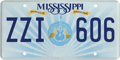 MS license plate ZZI606