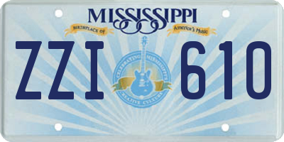 MS license plate ZZI610