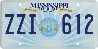 MS license plate ZZI612