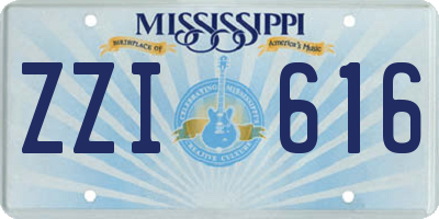 MS license plate ZZI616