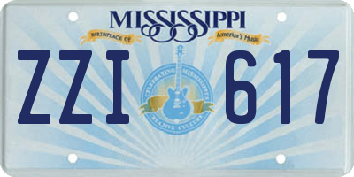 MS license plate ZZI617