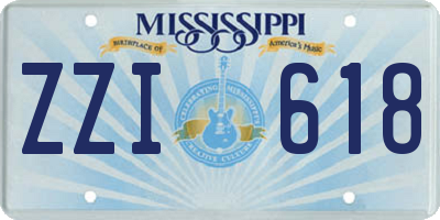 MS license plate ZZI618