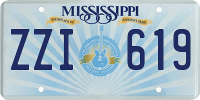 MS license plate ZZI619