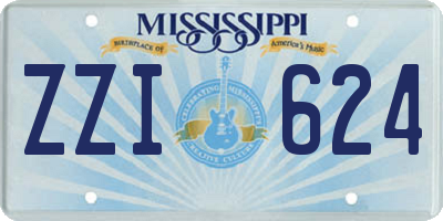 MS license plate ZZI624