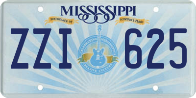 MS license plate ZZI625