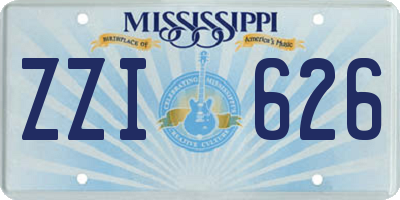 MS license plate ZZI626