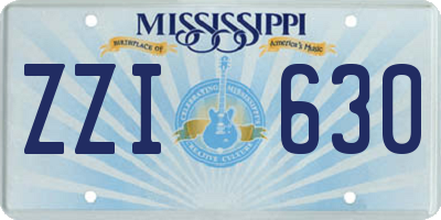 MS license plate ZZI630
