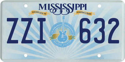 MS license plate ZZI632