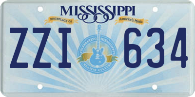 MS license plate ZZI634