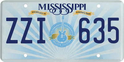 MS license plate ZZI635