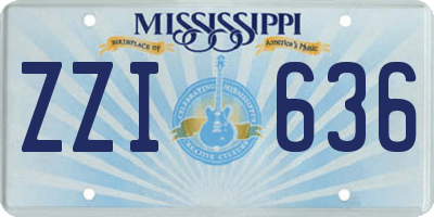 MS license plate ZZI636