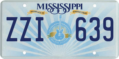 MS license plate ZZI639