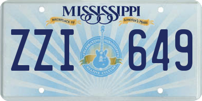 MS license plate ZZI649