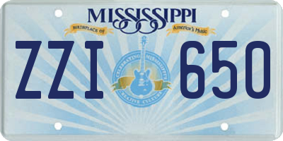 MS license plate ZZI650