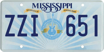 MS license plate ZZI651