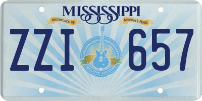 MS license plate ZZI657