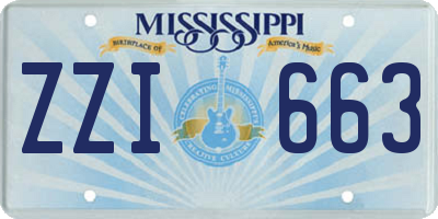 MS license plate ZZI663