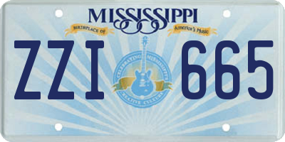 MS license plate ZZI665