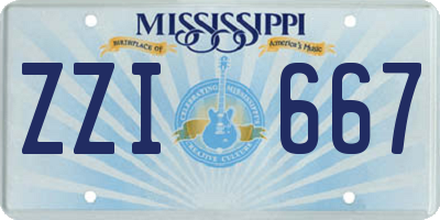 MS license plate ZZI667