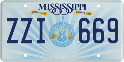 MS license plate ZZI669