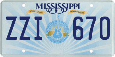 MS license plate ZZI670