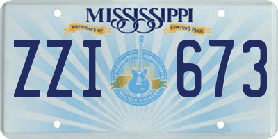 MS license plate ZZI673