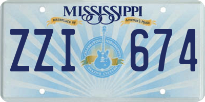 MS license plate ZZI674