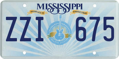 MS license plate ZZI675