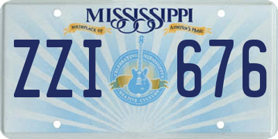 MS license plate ZZI676