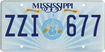 MS license plate ZZI677