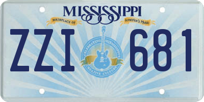 MS license plate ZZI681